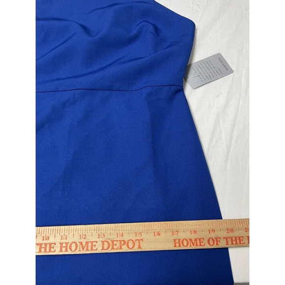 NSR Napean Sea Rd Sheath Dress Large Cobalt Blue Square Neck 90s Style Classic - Picture 13 of 15